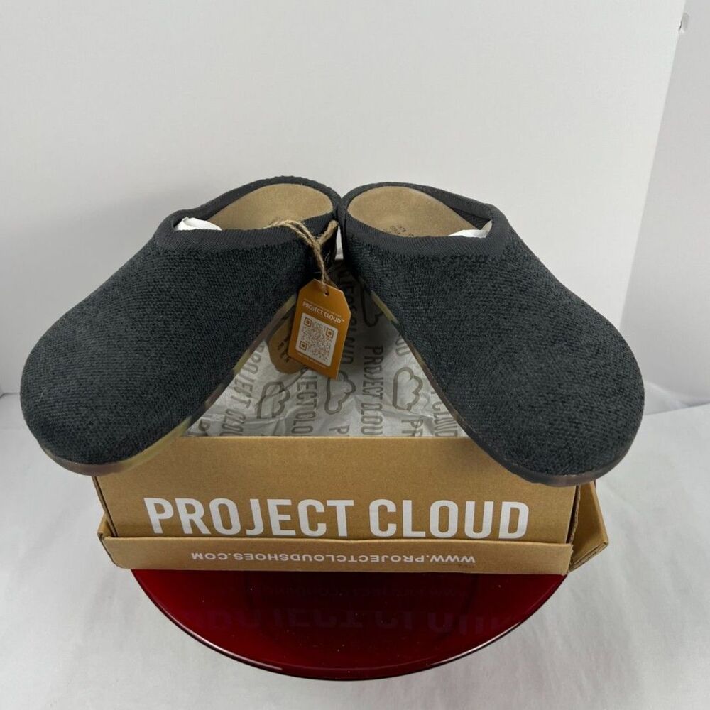 Project Cloud Nella Black Knit Clogs Mules Size 7 New In Box NIB Comfort Shoes